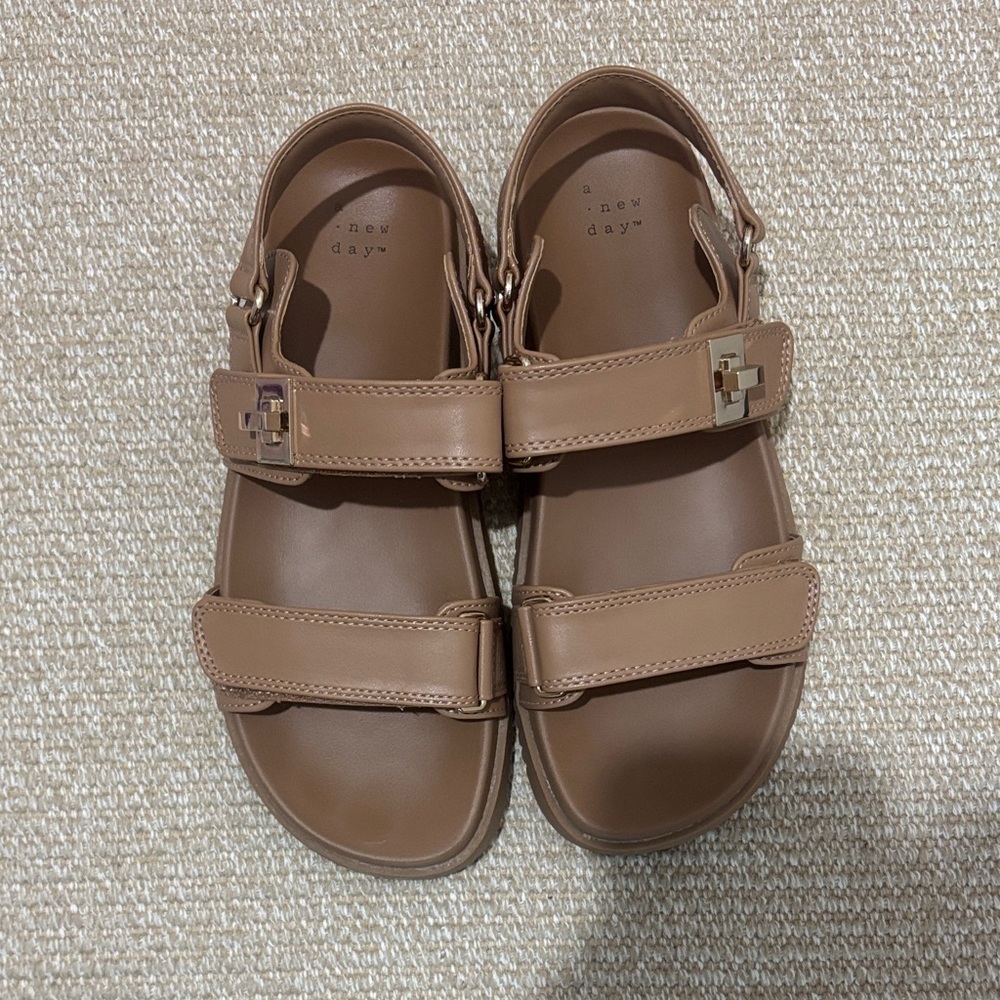 A New Day Brown Buckle Jonie Sandals